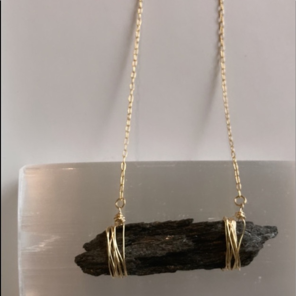 Black kyanite necklace